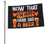 Drapeau Pirate Résistants Aux Intempéries Drapeaux Bébé, Maintenant Que Je Suis Là, Apporte Une Bière À Papa Décoratifs Bannière Extérieure Pour Décorations Célébration Extérieur 90X150Cm