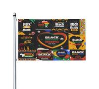 Drapeau Pirate Résistants Aux Intempéries Drapeaux Carte De L'Afrique Du Mois De L'Histoire Des Noirs Double Couture Bannière Extérieure Pour Anniversaire Décorations Maison 90X150Cm