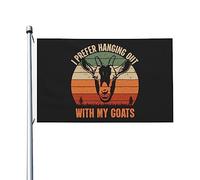 Drapeau Pirate Résistants Aux Intempéries, Je Préfère Passer Du Temps Avec Mes Chèvres Double Couture Bannière Extérieure Pour Décoration Intérieur Drapeaux 90X150Cm