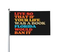 Drapeau Pirate Résistants Aux Intempéries, Vivez De Telle Sorte Que Si Votre Vie Était Un Livre, Floride Décoratifs Bannière Extérieure Pour Extérieur Anniversaire Drapeaux 90X150Cm