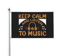Drapeau Pirate Restez calme et écoutez de la musique Drapeaux 90X150cm