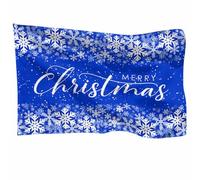 Drapeau Pirates Joyeux Noël Flocons De Neige Bleus D'Hiver Drapeau De Jardin Résistant Aux Intempéries Outdoor Flags Œillets En Laiton Drapeaux De welcome For Pelouse Jardin Dortoir 90x150cm