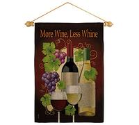 Drapeau Plus De Vin, Moins De Plaintes Drapeaux De Jardin Double Face Bannière Inaltérable Polyester Pour Côtière Ferme 30X45Cm