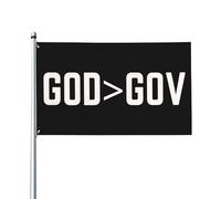 Drapeau politique chrétien « Dieu est plus grand que le gouvernement » (91 x 152 cm) pour pelouse, jardin ou cour