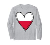 Drapeau polonais « Proud to Be Polish » avec Inscription « I Love Varsovie » Manche Longue