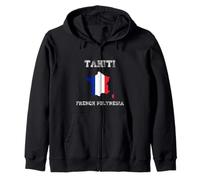 Drapeau Polynésie Française Vieilli Fierté Tahiti Sweat à Capuche