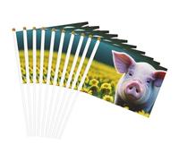 Drapeau portable avec imprimé cochon de viol - Pour mariage, anniversaire, vacances