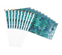 Drapeau portable avec imprimé écailles de sirène - Décoration de mariage, anniversaire, vacances
