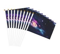 Drapeau portable avec imprimé univers galaxie espace pratique pour mariage, anniversaire, vacances