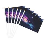 Drapeau portable avec imprimé univers galaxie espace pratique pour mariage, anniversaire, vacances
