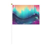 Drapeau portable avec vagues sonores et musique cool - Pour décoration d'événements - Utilisation polyvalente - Activités de groupe