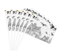 Drapeau portable imprimé chauve-souris volantes d'Halloween - Drapeaux portables pour célébration, fêtes, vacances, décoration de rassemblements, événements