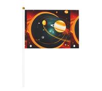 Drapeau portable imprimé Jupiter Saturne du système solaire, compact et léger, adapté pour les défilés, les événements et le soutien des fans