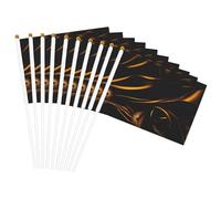Drapeau portable imprimé sur fond noir et doré pour célébration, fêtes, vacances, décoration de rassemblement, événements