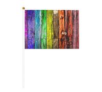 Drapeau portable imprimé sur planches en bois, compact et léger, adapté pour les défilés, les événements et le soutien des fans