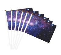Drapeau portable léger imprimé galaxie bleu et violet pour fêtes, événements, défilés, activités sportives, assemblage facile