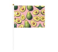 Drapeau portable, nombreuses images d'avocat imprimées drapeaux en polyester avec mât en plastique pour événements et décoration