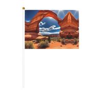 Drapeau portatif, drapeaux en polyester imprimés standard du parc national des arches avec poteau en plastique pour événements et décoration