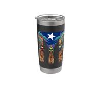 Drapeau portoricain des trois rois Día de Reyes Magos Boricu Gobelet isotherme en acier inoxydable double paroi