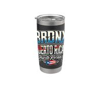 Drapeau Portoricain Du Bronx New York City Borough Bx Gobelet isotherme en acier inoxydable double paroi