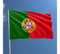 Drapeau Portugais 90 x 150 cm - Portugal Polyester Avec Passant Pour La Tige - Résistant Aux Intempéries, Couleur Vive - Utilisation Intérieure et Extérieure