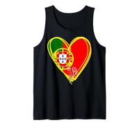 Drapeau Portugais avec Inscription « I Love Portugal » en Forme de cœur Débardeur
