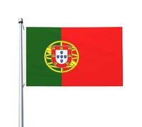 Drapeau portugais de 0,9 x 1,5 m - Bannière robuste pour décoration extérieure et de jardin, impression double face, facile à installer