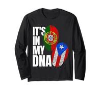 Drapeau Portugais Mixte de Porto-Rica ADN Heritage Manche Longue