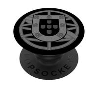Drapeau Portugal Noir Gris Cadeaux Portugais PopSockets PopGrip Adhésif