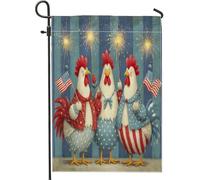 Drapeau Poules Festives Avec Des Cierges Magiques Et Des Flag Américains Décoratif Drapeaux Personnalisés Décoration Bannière, Pour Les Bureaux, Balcon, Jardin, 30x45cm