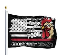 Drapeau Poulet Clucker Fou Drôle Drapeaux 90X150cm | Personnalisé Suspendus Fanion Résistant à la Décoloration Drapeau Pirate pour Intérieur manif Extérieur