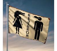 Drapeau pour chambre à coucher, motif crocodile et corbeau pour toilettes, décoration de campagne (30 x 45 cm)