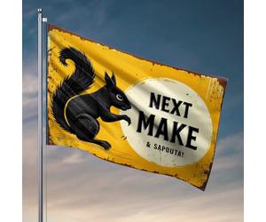 Drapeau pour chambre à coucher Motif écureuil noir favorise la prochaine fabrication et Sapouta! Drapeau musical décoratif pour adolescents (152 x 244 cm)