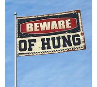 Drapeau pour chambre avec inscription « Beware of Hung » - Décoration musicale (60 x 90 cm)