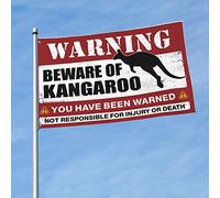 Drapeau pour chambre de fille avec inscription « Beware of Kangourou » - Décoration amusante pour chambre à coucher (120 x 180 cm)