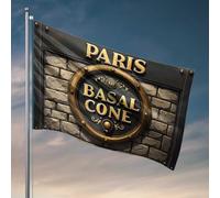 Drapeau pour chambre de fille Cône basal parisien : un voyage culinaire à travers le temps, drapeau décoratif pour homme, grotte, décoration vintage (30 x 45 cm)