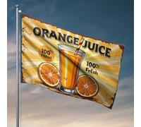 Drapeau pour chambre de fille - Style vintage - Jus d'orange - Avec tranches fraîches - Décoration d'intérieur amusante (30 x 45 cm)