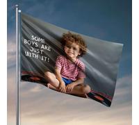 Drapeau pour chambre de filles avec inscription « Some Boys Are Just With It! » Drapeau amusant pour décoration de maison pour garçons (120 x 180 cm)