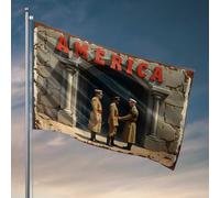 Drapeau pour chambre de filles soldats saluant devant « America » - Décoration d'intérieur amusante (60 x 90 cm)