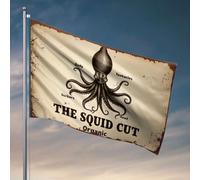 Drapeau pour chambre de filles The Squid Cut Organic. Drapeau amusant pour décoration de maison, drapeaux de chambre pour les gars (152 x 244 cm)
