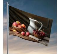 Drapeau pour chambre de filles Une nature morte avec des fruits et un pichet. Drapeau d'été Drapeaux décoratifs pour la maison (120 x 180 cm)