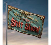 Drapeau pour chambre de filles Welcome To The Shit Show : Aichorl'S Grand Drapeau d'entrée Décor pour Man Cave Vintage Décor (120 x 180 cm)