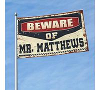 Drapeau pour chambre Guys Beware Of Mr. Matthews - Décoration de cour d'automne (120 x 180 cm)