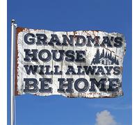 Drapeau pour chambre Guys Grandmas 'S House Will Always Be Home Drapeau d'automne Décoration de cour arrière (152 x 244 cm)