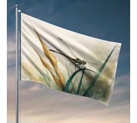 Drapeau pour chambre Guys Libellule perchée sur l'herbe Drapeau Décoration de jardin Extérieur (120 x 180 cm)