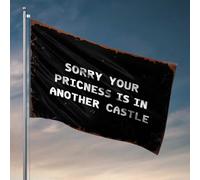 Drapeau pour décoration de grotte avec inscription « Sorry, Your Princess Is In Another Castle » - Pour chambre - Accessoires pour homme (152 x 244 cm)
