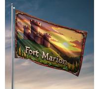 Drapeau pour décoration de grotte pour homme Fort Marion: un château médiéval au coucher du soleil pour chambre à coucher (60 x 90 cm)