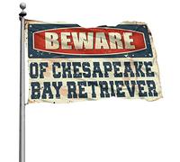 Drapeau pour dortoir amusant « Beware of Chesapeake Bay Retriever » - Décoration de bar pour la maison (30 x 45 cm)
