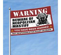 Drapeau pour dortoir amusant « Beware of Neopolitan Mastiff » - Affiches cool pour les gars - Drapeaux amusants (30 x 45 cm)