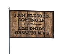 Drapeau pour dortoir humoristique avec inscription « I Am Blessed Coming In And Going Out » (120 x 180 cm)
